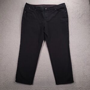 TALBOTS Jeans Size 22W Petite Slim Ankle High Rise Heritage Black Denim